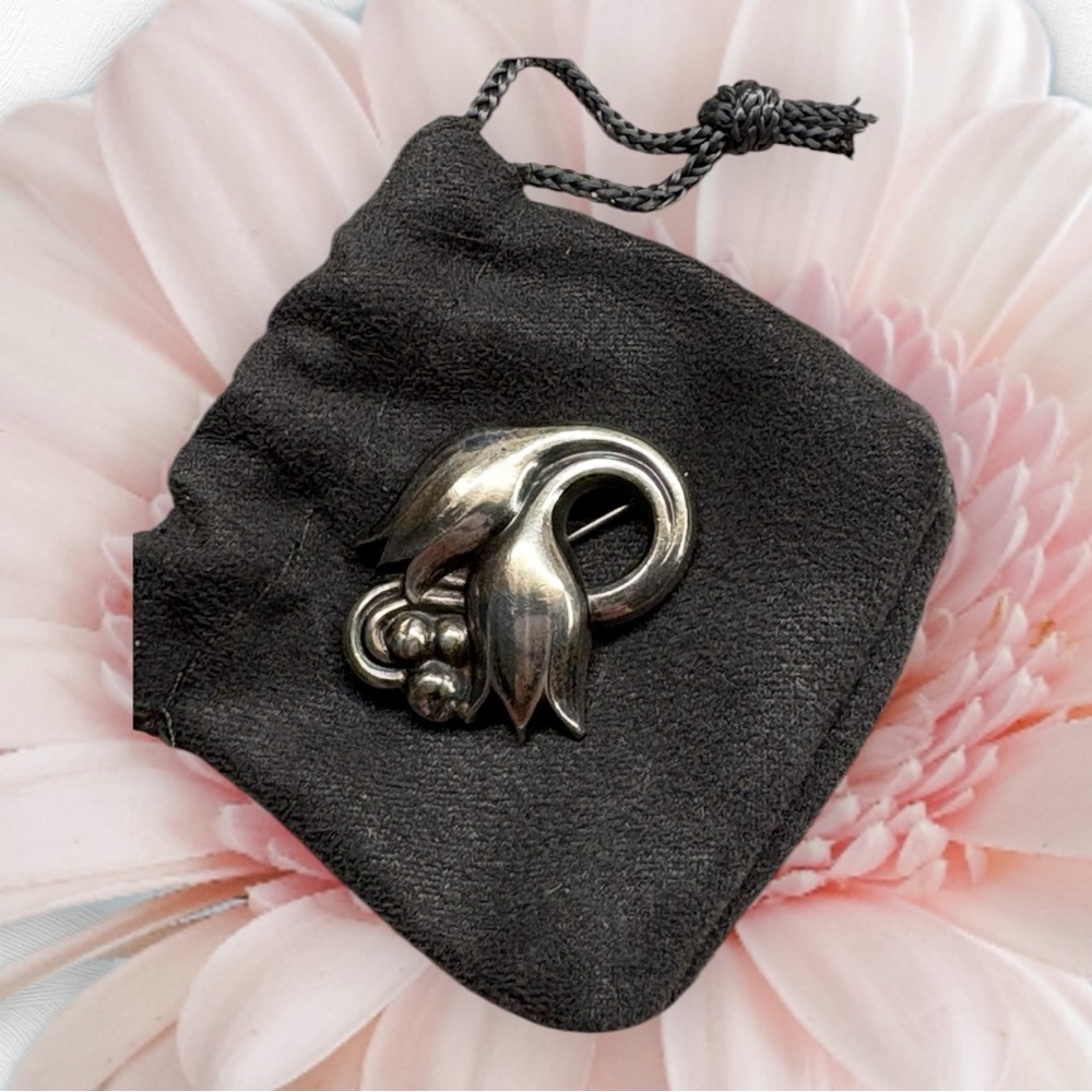Georg Jensen « Tulips and Berries « Brooch, Rare ~ Denmark Vintage Piece ~
